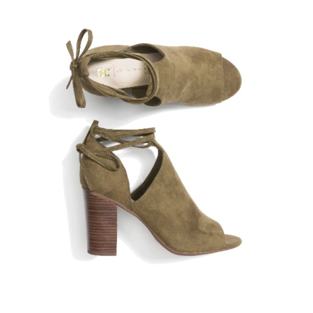 BC Footwear Set-Me-Free Lace-Up Peep Toe Bootie